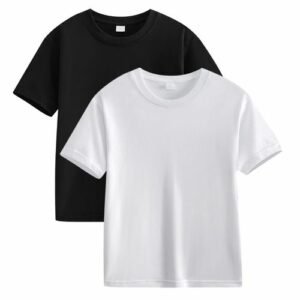 2 in1 Pure Cotton Boy Or Girls' T Shirts-Black White
